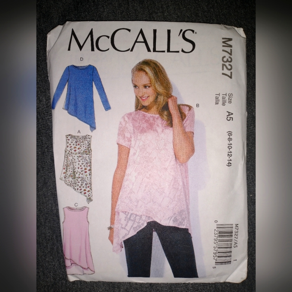 McCall's Pattern# M7327 A5 Sizes (US) 6-8-10-12-14
